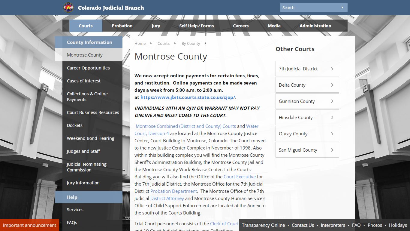 Colorado Judicial Branch - Montrose County - Homepage