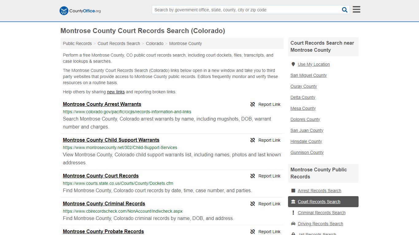 Montrose County Court Records Search (Colorado) - County Office