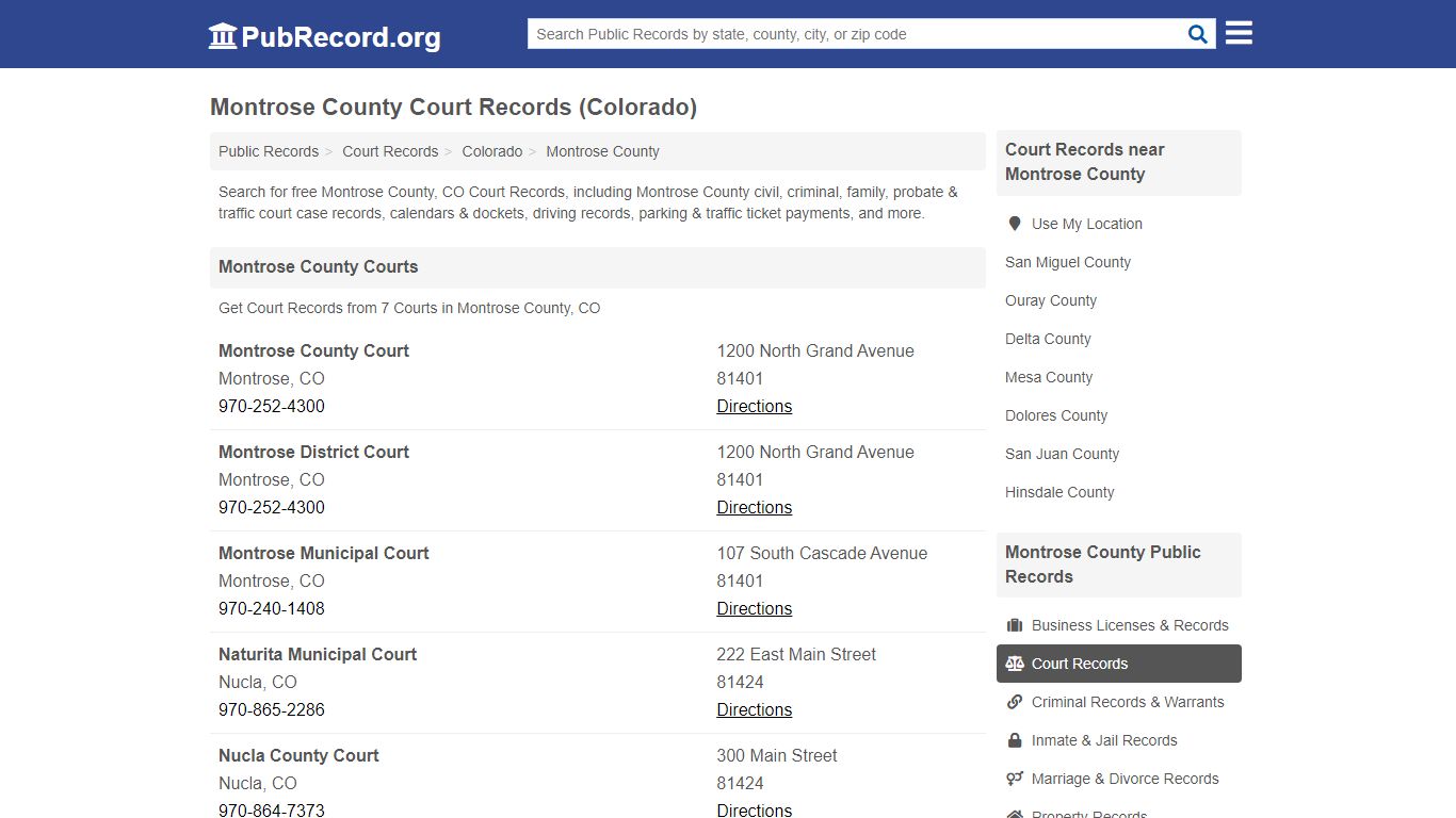 Free Montrose County Court Records (Colorado Court Records) - PubRecord.org